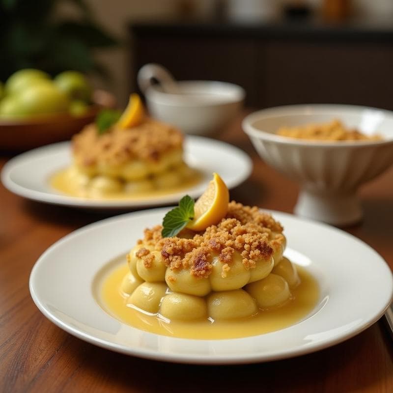 Crumble de Manzana Verde y Jengibre con Base de Almendra: Postre Irlandés Sin Gluten