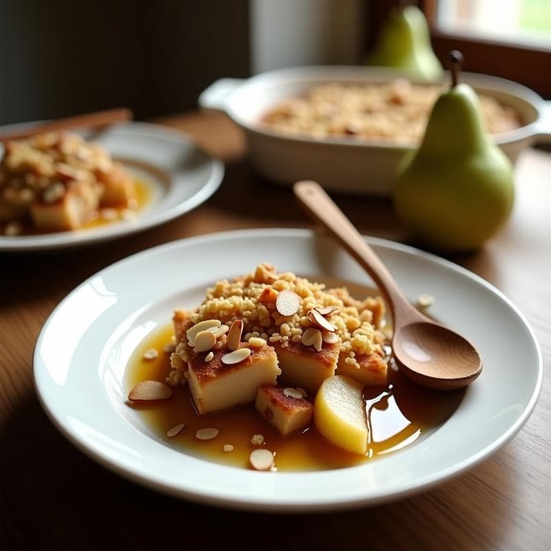 Crumble de Peras y Almendras: Postre Sin Harina Refinada en 30 Minutos