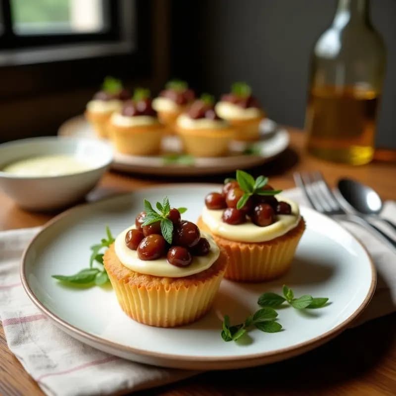 Cupcakes Salados de Aceitunas Kalamata y Queso de Cabra: Aperitivo Mediterráneo en 15 Minutos