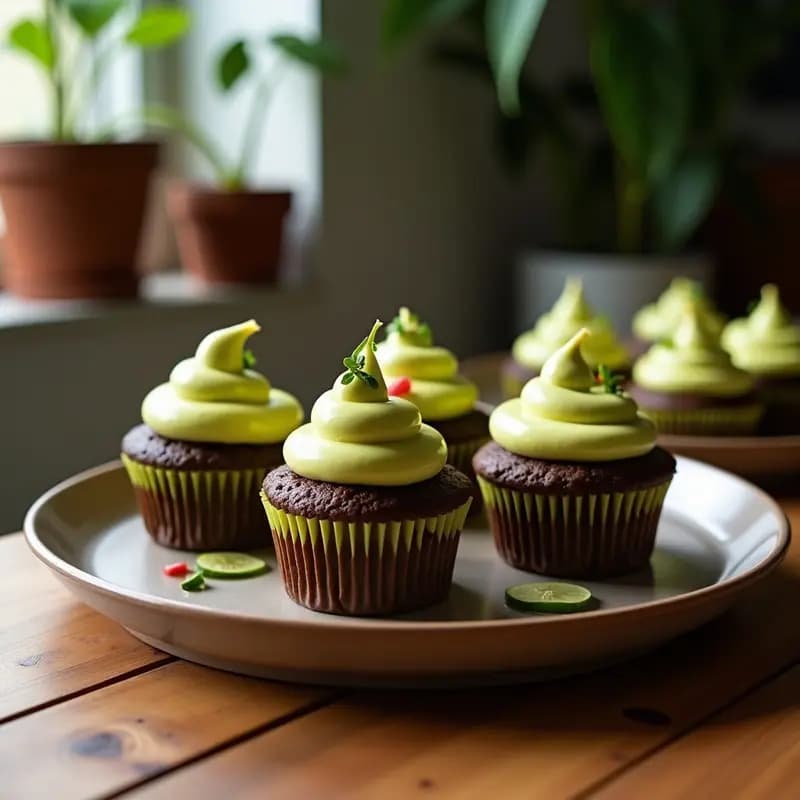 Cupcakes de Aguacate y Chocolate 100% Veganos: Sin Harina y Sin Horno
