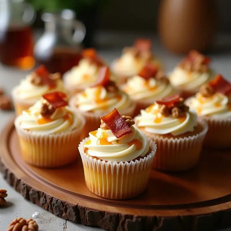 Cupcakes de Bacon y Arce con Glaseado de Queso Crema: Los Cupcakes que Dividen a las Familias