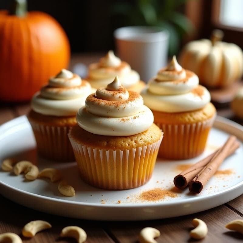 Cupcakes de Calabaza y Especias con Frosting de Anacardos: Postre Keto Sin Harina