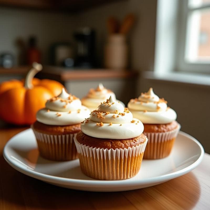 Cupcakes de Calabaza y Especias con Frosting de Coco: Postre Vegano y Sin Azúcar en 20 Minutos