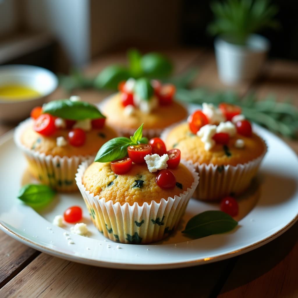 Cupcakes de Espinacas y Parmesano con Topping de Tomate Seco: Receta Italiana Sin Gluten