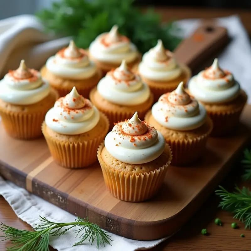 cupcakes de hummus y pimentón: Aperitivo salado con frosting de yogur