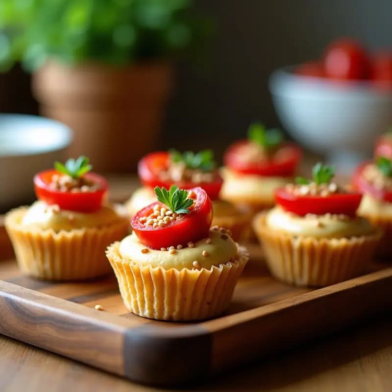 Cupcakes Salados de Hummus y Tomates Secos: Snack Proteico para Tupperware