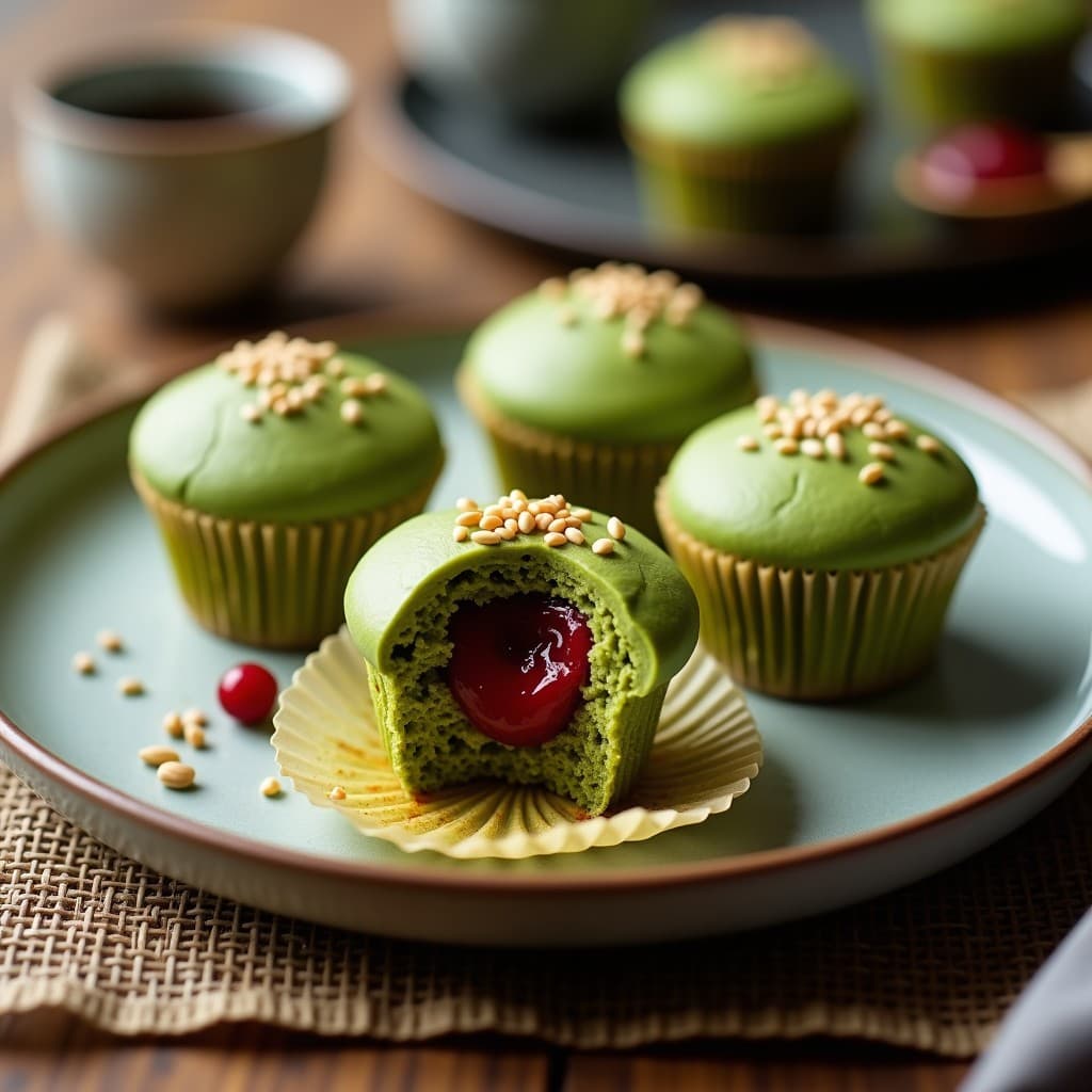 Cupcakes de Matcha y Red Bean: Postre Japonés Sin Gluten y Vegano en 25 Minutos