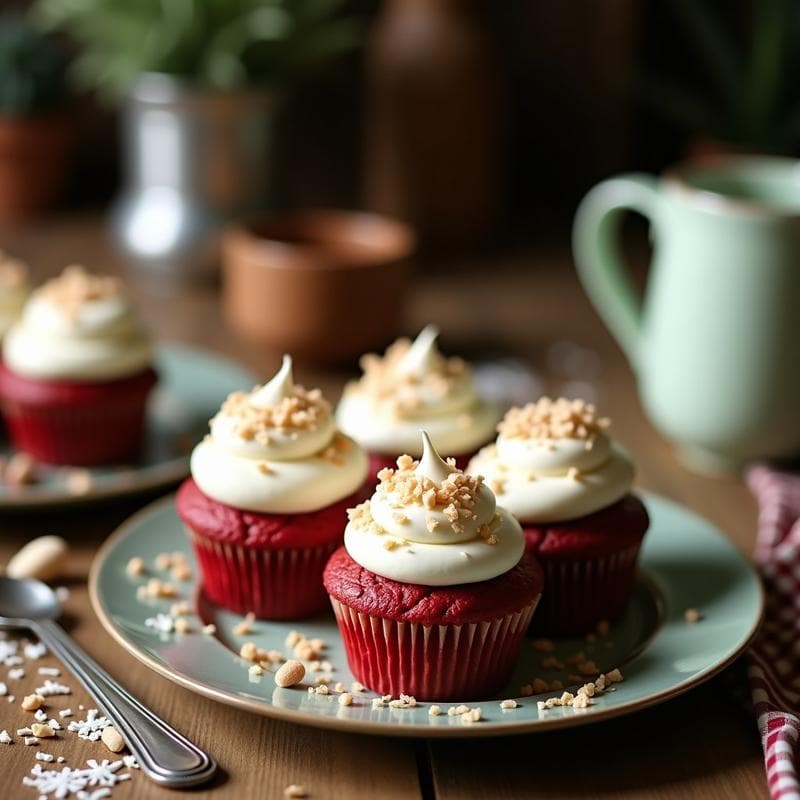 Cupcakes de Matcha y Red Velvet Veganos: Receta Sin Horno en Airfryer con Frosting de Coco