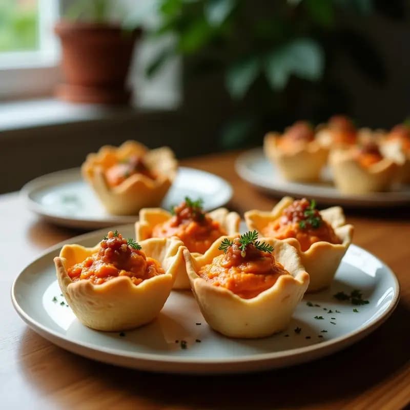 Cupcakes Salados de Hummus y Zanahoria: Aperitivo Mediterráneo en Vasitos Comestibles de Pan Pita