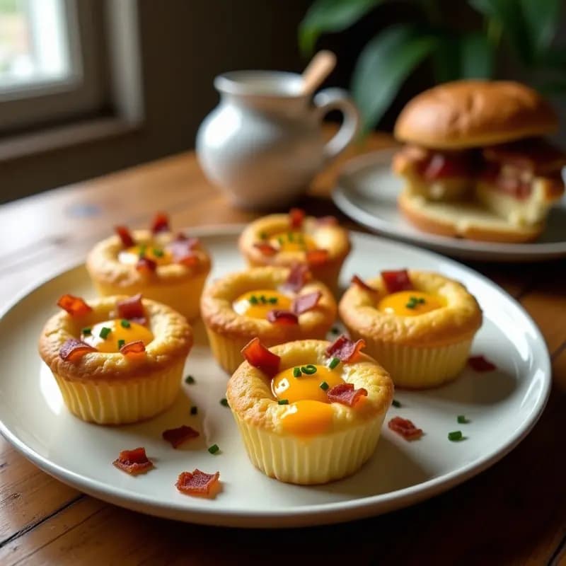 Cupcakes Salados de Queso, Bacon y Huevo: Receta Viral en 20 Minutos que Revoluciona el Desayuno