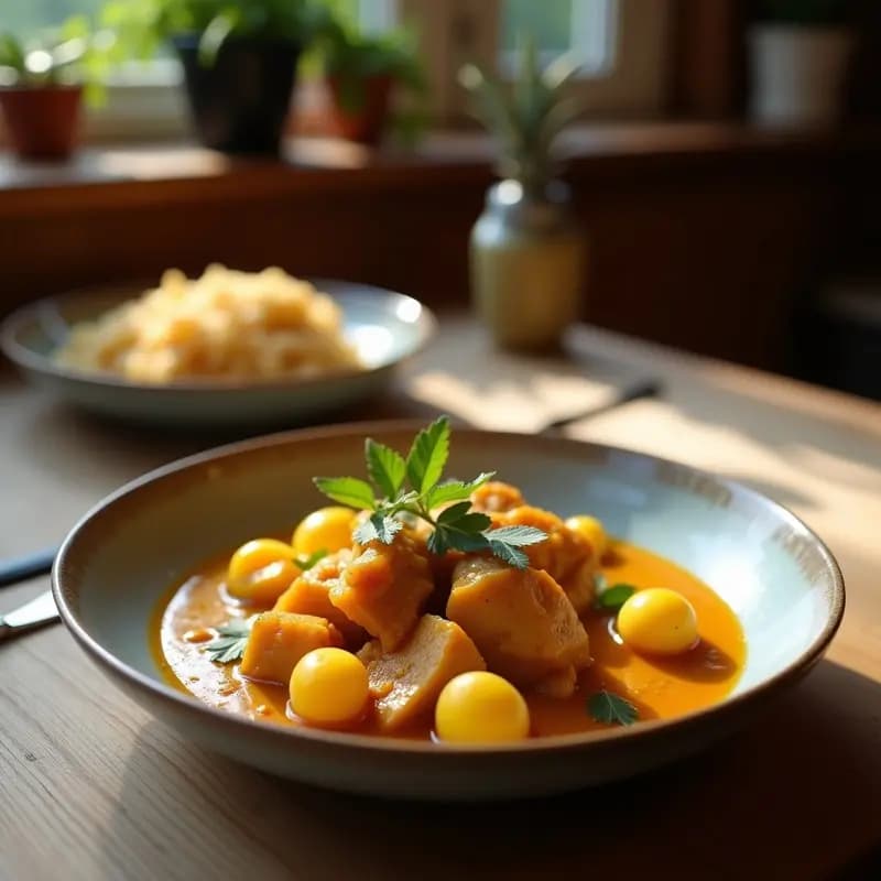 Curry Austro-Hungaro de Ternera y Manzanas: Estofado Europeu con Toque Dulce