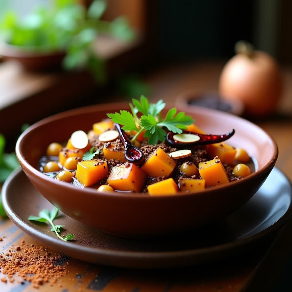 Curry Azteca de Calabaza y Chocolate: Receta Única con Toque Mexicano en 30 Minutos