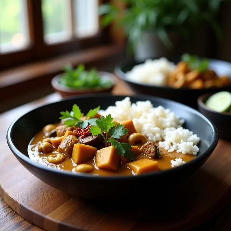 Curry de Berenjena Ahumada y Anacardos: Receta Vegana en Thermomix con Toque Cremoso