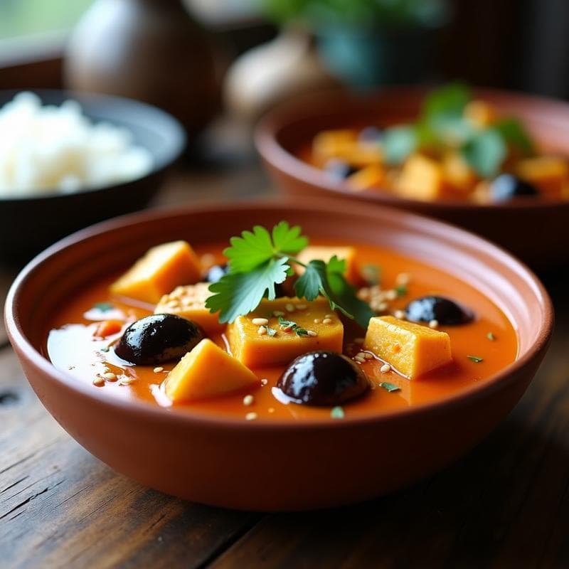 Curry de Berenjena y Tofu: Receta en Olla Lenta con Sabor Umami y 5 Ingredientes