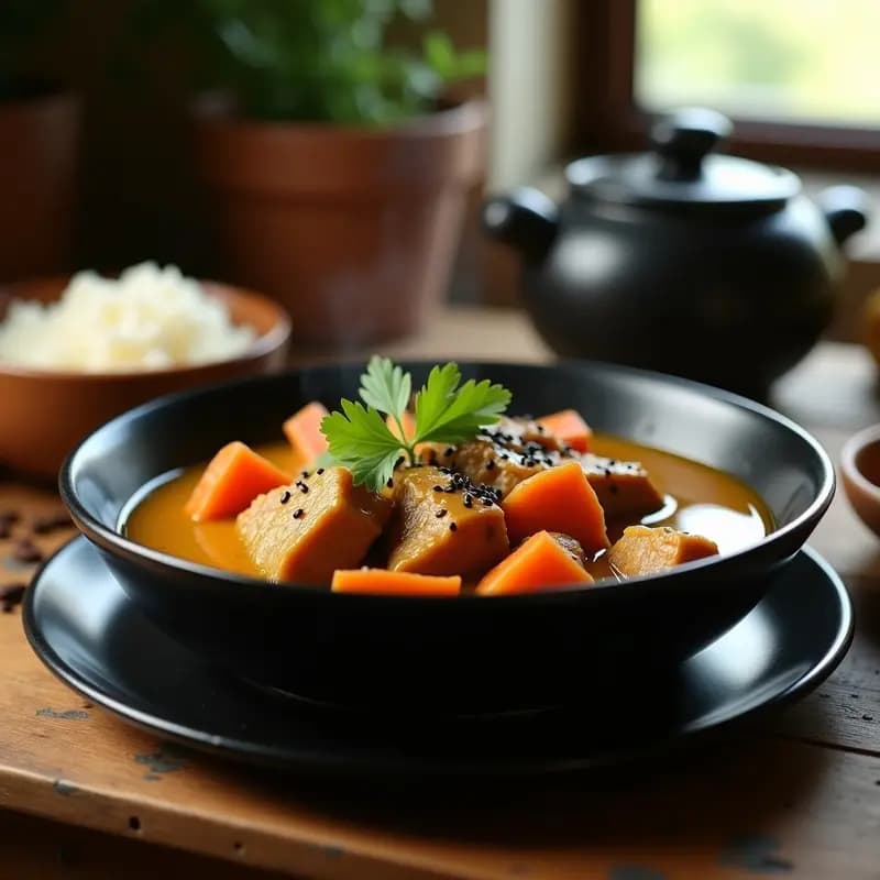 Curry de Cabra Japones con Jengibre y Cúrcuma: Receta en Olla Lenta