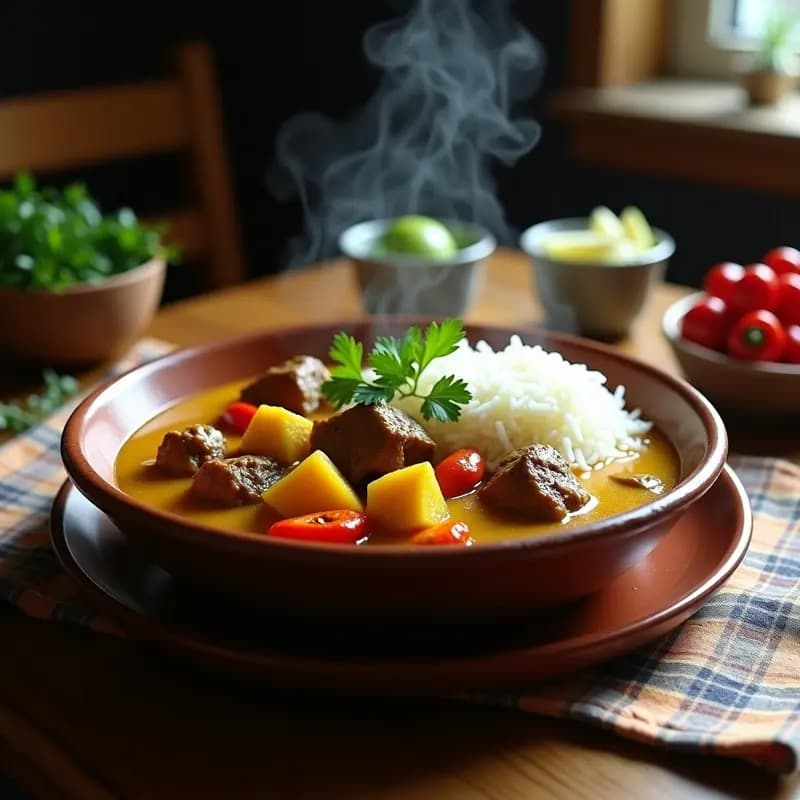 Curry de Cabra con Yuca y Pimientos Scotch Bonnet: Receta Jamaicana Picante en Olla Lenta
