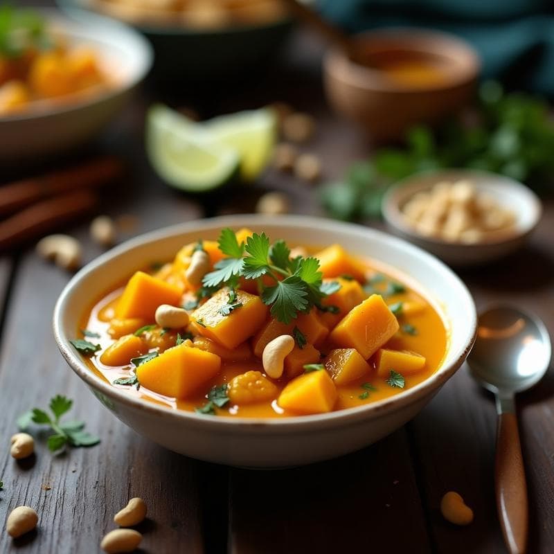 Curry de Calabaza y Anacardos: Receta en Airfryer con Toque Cremoso y Especiado