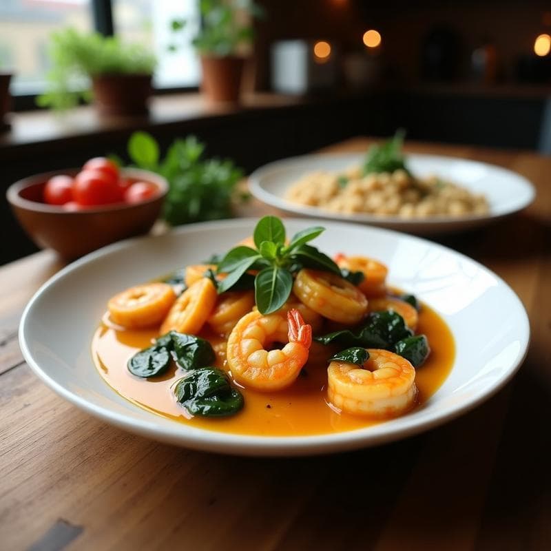 Curry de Camarón y Coco con Espinacas: Receta Tailandesa en Olla Lenta y Sin Esfuerzo