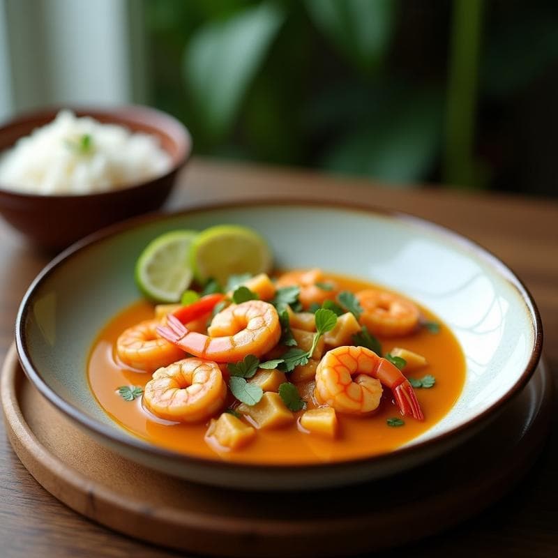 Curry de Camarones y Coco: Receta Tailandesa con Pasta de Lemongrass en 30 Minutos