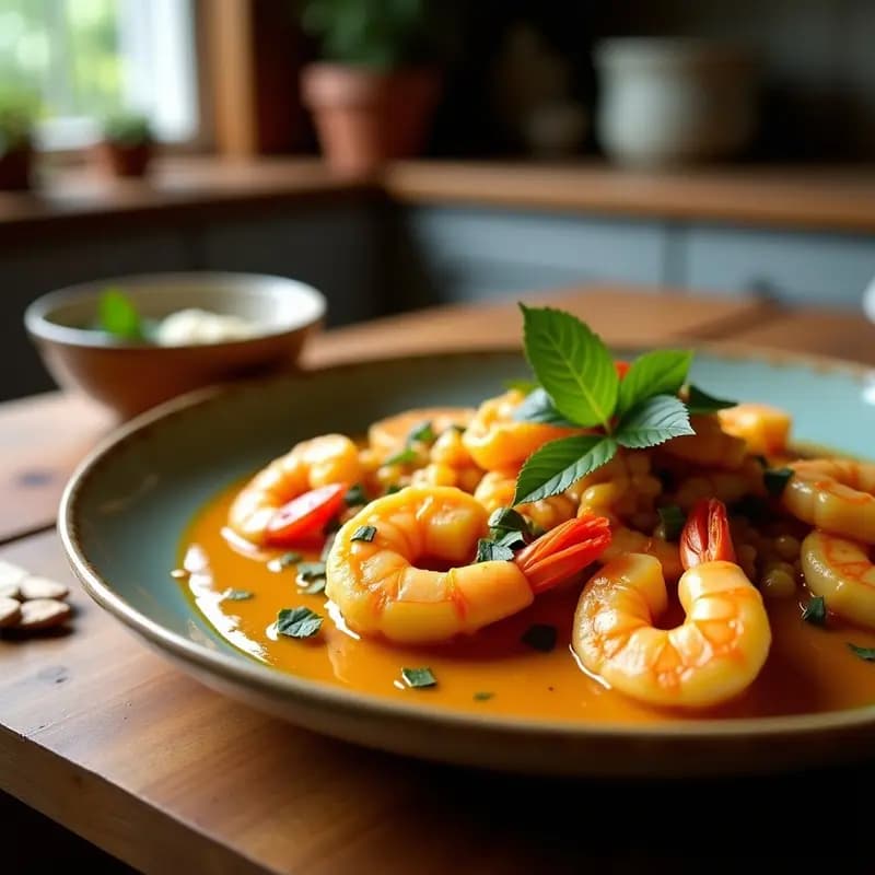 Curry de Camarones y Coco: Receta Sri Lankesa Picante y Cremosa