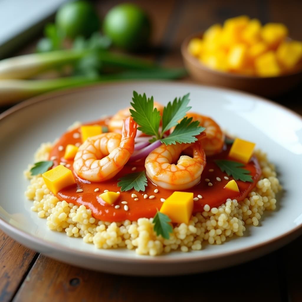Curry de Camarones y Mango con Arroz de Coliflor: Receta Tailandesa Baja en Carbohidratos y en 20 Minutos