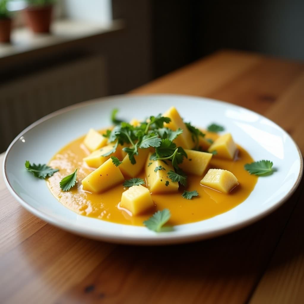 Curry de Camembert y Manzana Verde: Receta Francesa Gourmet en Olla Express en 20 Minutos