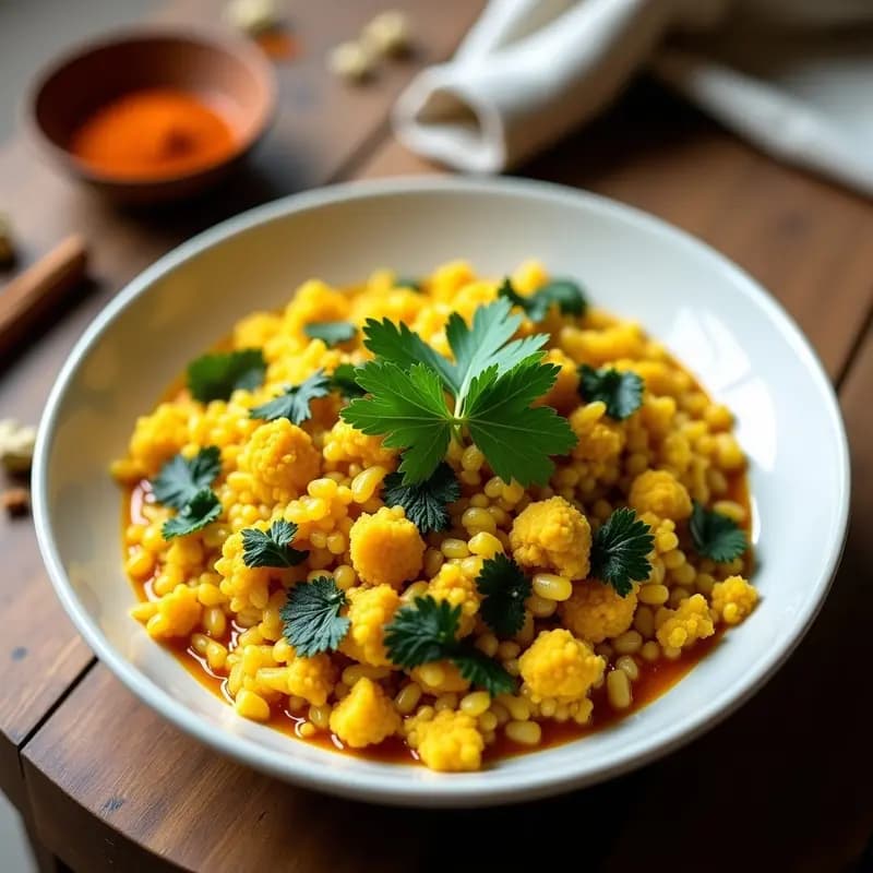 Curry de Coliflor Arroz: Receta India de Cenourite Keto y Sin Gluten en 25 Minutos