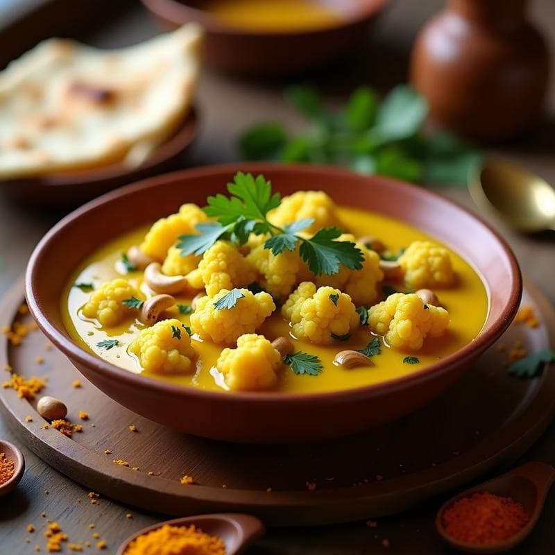 Curry de Coliflor y Anacardos: Receta India en Olla Lenta con Toque Cremoso