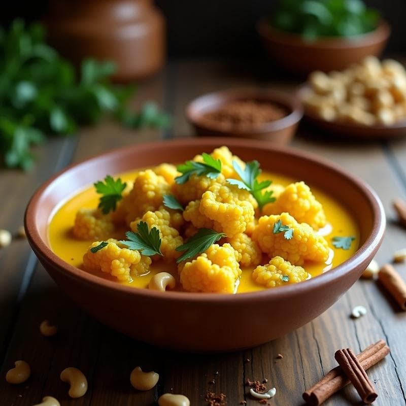 Curry de Coliflor y Anacardos: Receta Vegana en Airfryer con Especias Indianas