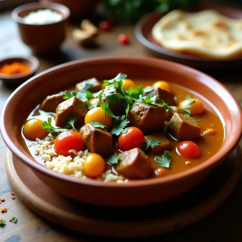 Curry de Cordero con Berenjena y Tomate: Receta India en Olla de Cocción Lenta
