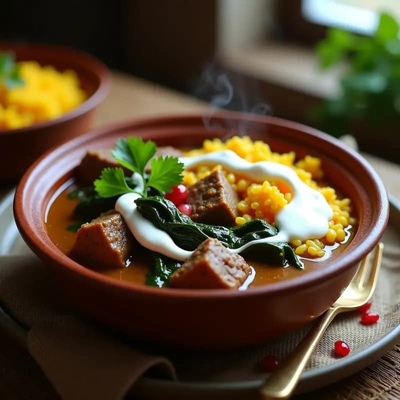 Curry de Cordero con Bergeen y Yogur: Receta Iraní Tradicional y Aromática