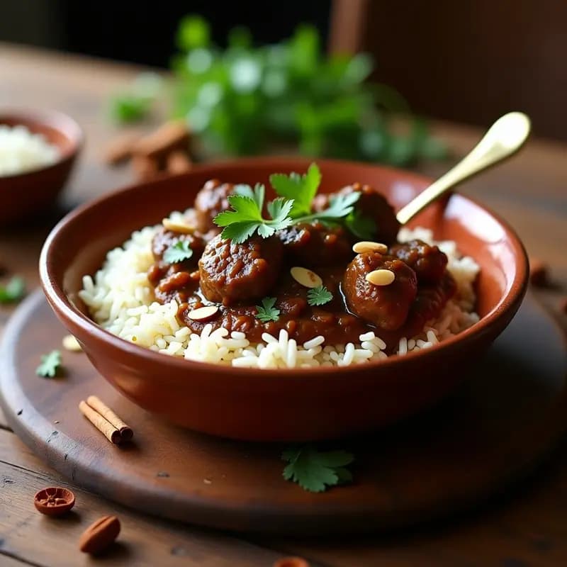 Curry de Cordero Cachemir con Arroz Basmati: Receta India en Olla a Presión