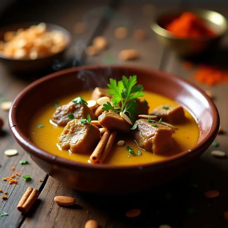 Curry de Cordero al Estilo Cachemira con Cardamomo y Azafrán: Receta India de Olla Lenta