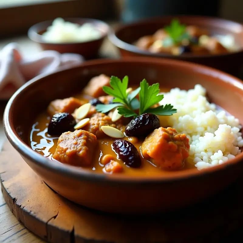 Curry de Cordero y Ciruelas Pasas en Olla Express: Receta Iraní con Toque Dulce-Salado