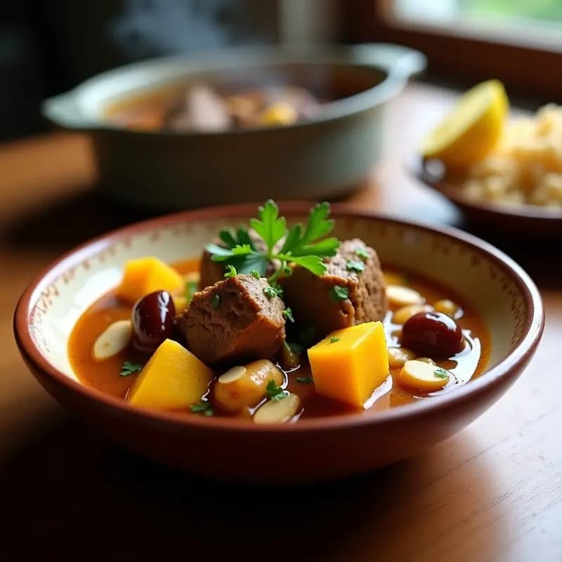 Curry de Cordero con Dátiles y Calabaza Kabocha: Receta Marroquí en Olla Lenta y Sin Lactosa