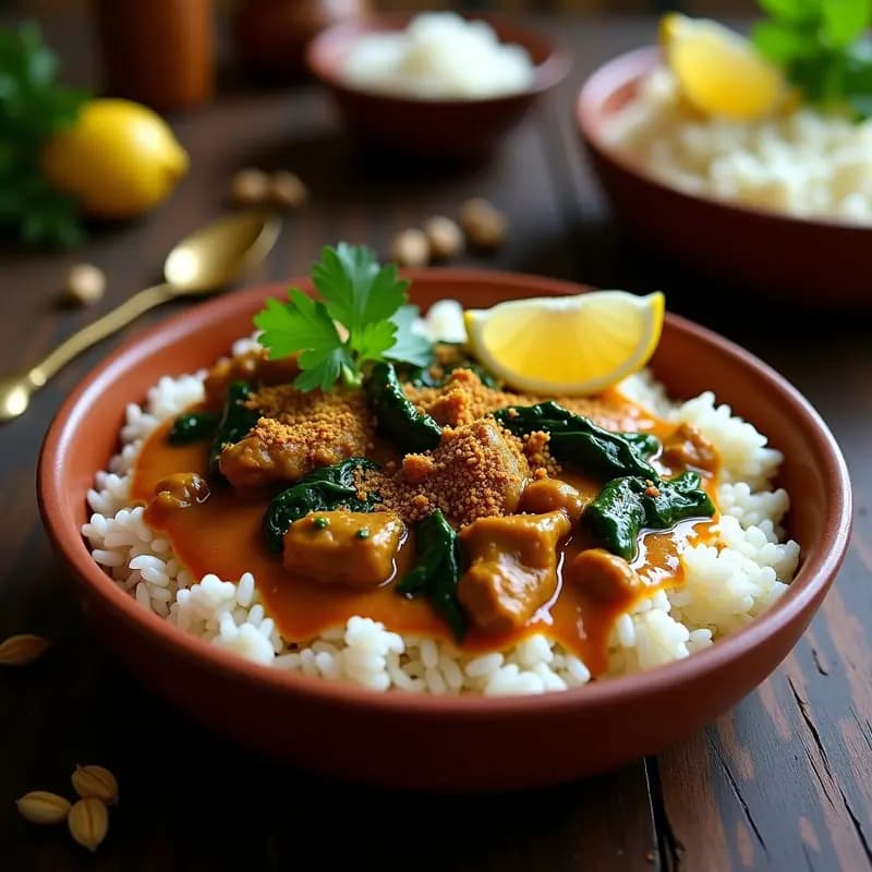 Curry de Cordero con Espinacas y Arroz Basmati: Receta Hindú Tradicional en Thermomix