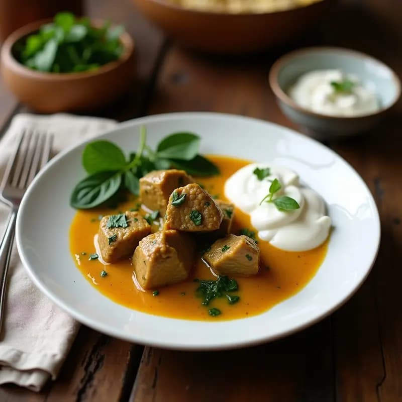 Curry de Cordero con Espinacas y Yogur de Coco: Receta India en Olla Lenta