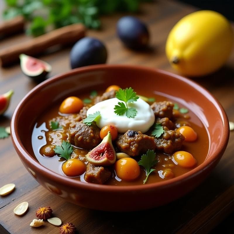 Curry de Cordero con Higos y Almendras: Receta Persa en Olla Express
