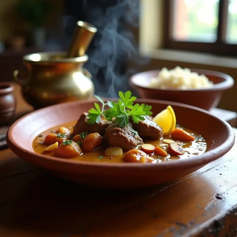 Curry de Cordero Katarí con Dátiles y Almendras: Receta de Oriente Medio en Olla Lenta