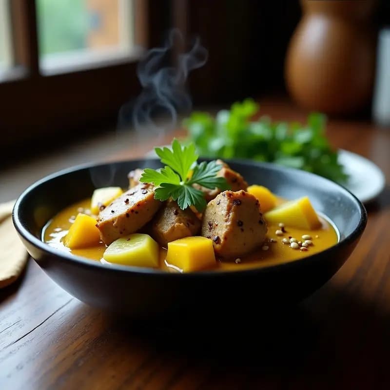 Curry de Cordero Neozelandés con Kiwi y Jengibre: Receta Gourmet en Olla Lenta con Toque Ácido