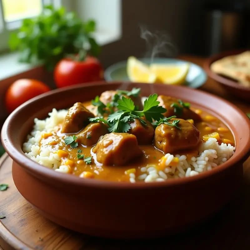 Curry de Cordero con Yogur y Cilantro: Receta Pakistaní en Olla a Presión