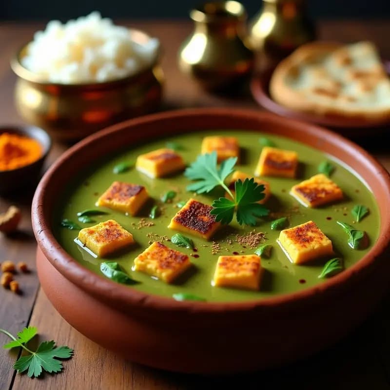 Curry Lacto de Espinacas y Paneer: Receta India Tradicional en 30 Minutos con Toque Cremoso