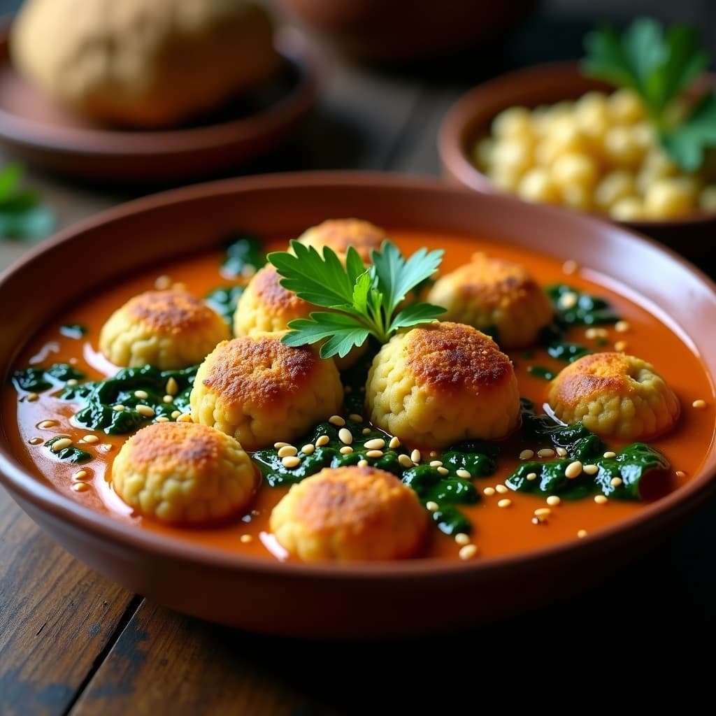 Curry de Falafel y Espinacas en Salsa de Tahini: Receta Libanesa en Olla Lenta