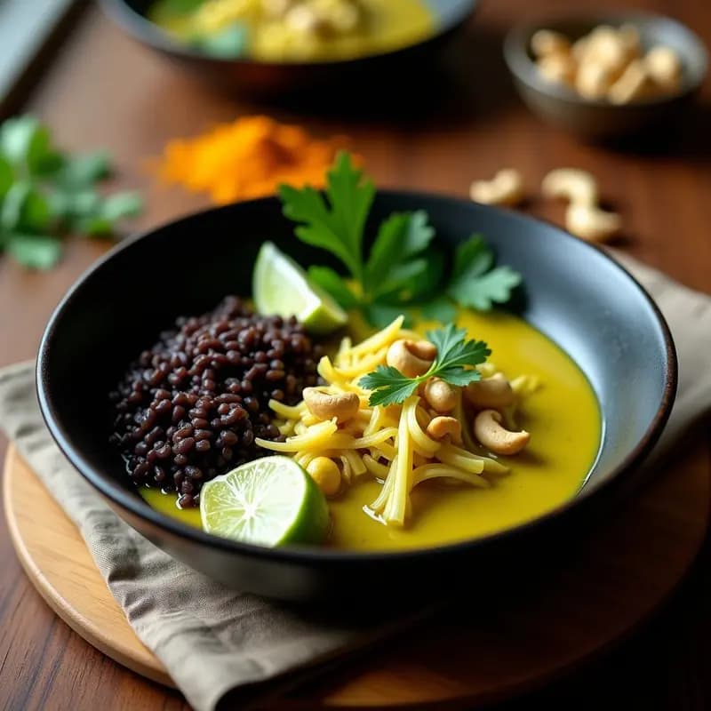 Curry de Jackfruit y Anacardos con Arroz Salvaje: Receta Tailandesa en Olla Express