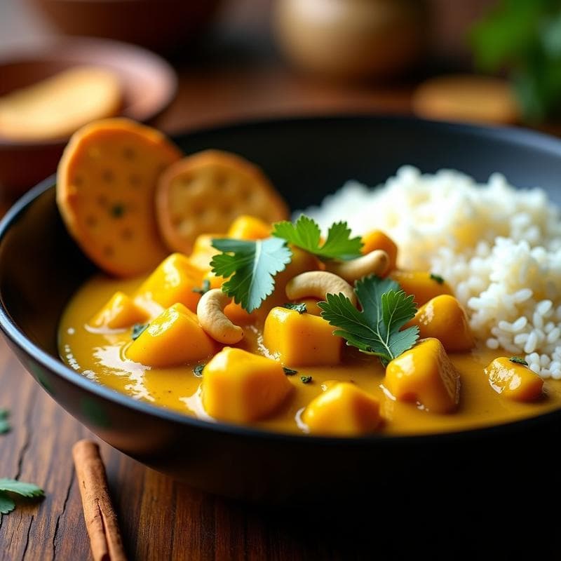 Curry de Jackfruit y Anacardos: Receta Vegana Sri Lankesa con Toque Crujiente