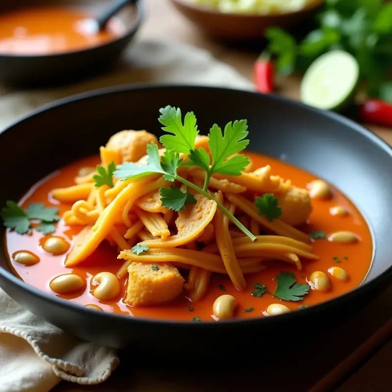 Curry de Jackfruit Madura y Anacardos: Receta Tailandesa Vegana y Cremosa en 20 Minutos