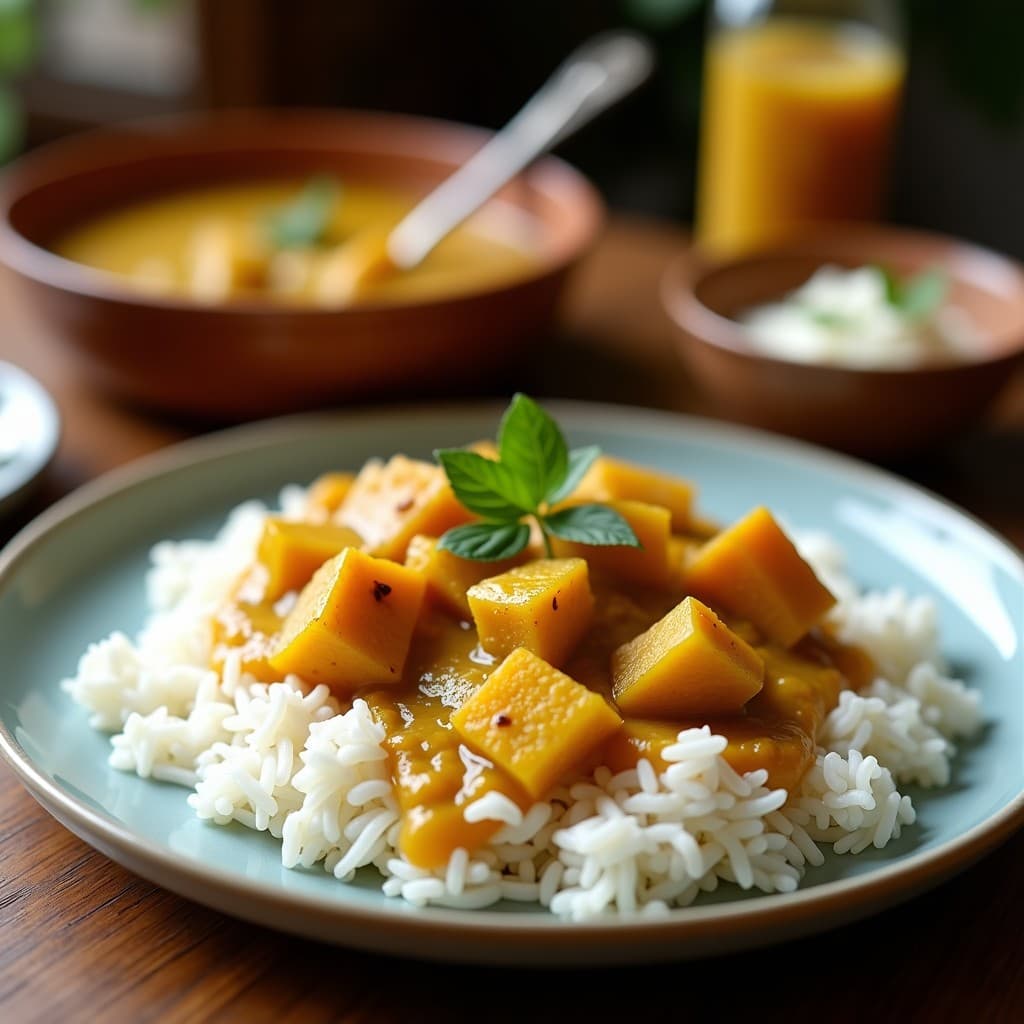 Curry de Jackfruit y Coco con Arroz Basmati: Receta India Vegana en 30 Minutos