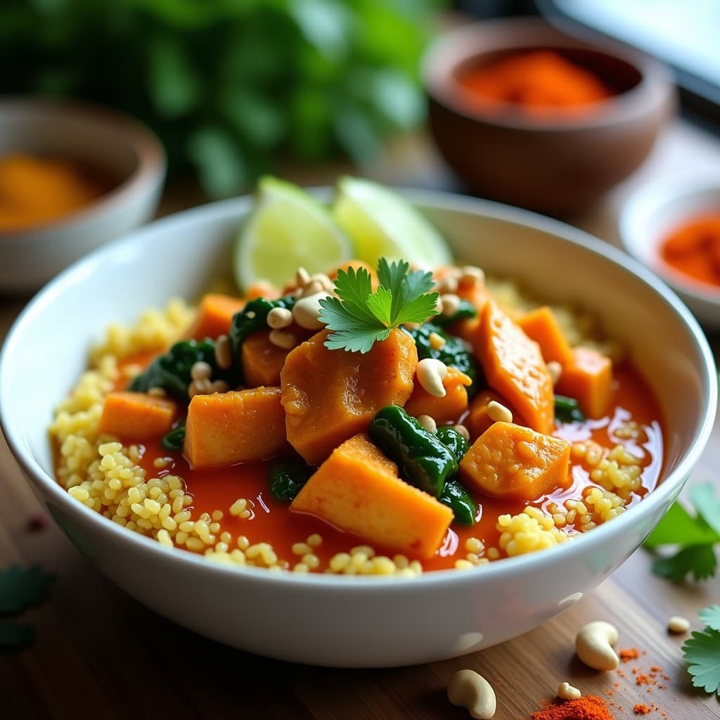Curry de Jackfruit y Espinacas con Arroz de Coliflor: Receta Vegana y Baja en Calorías