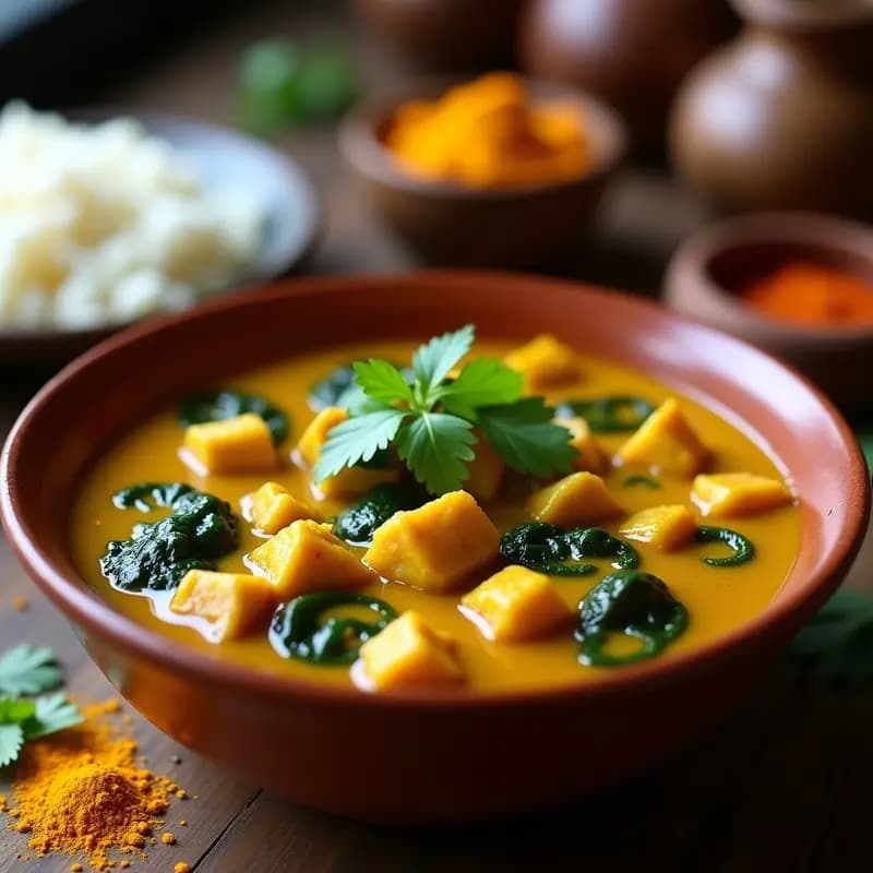 Curry de Jackfruit y Espinacas: Receta India en Olla Lenta con Toque Picante