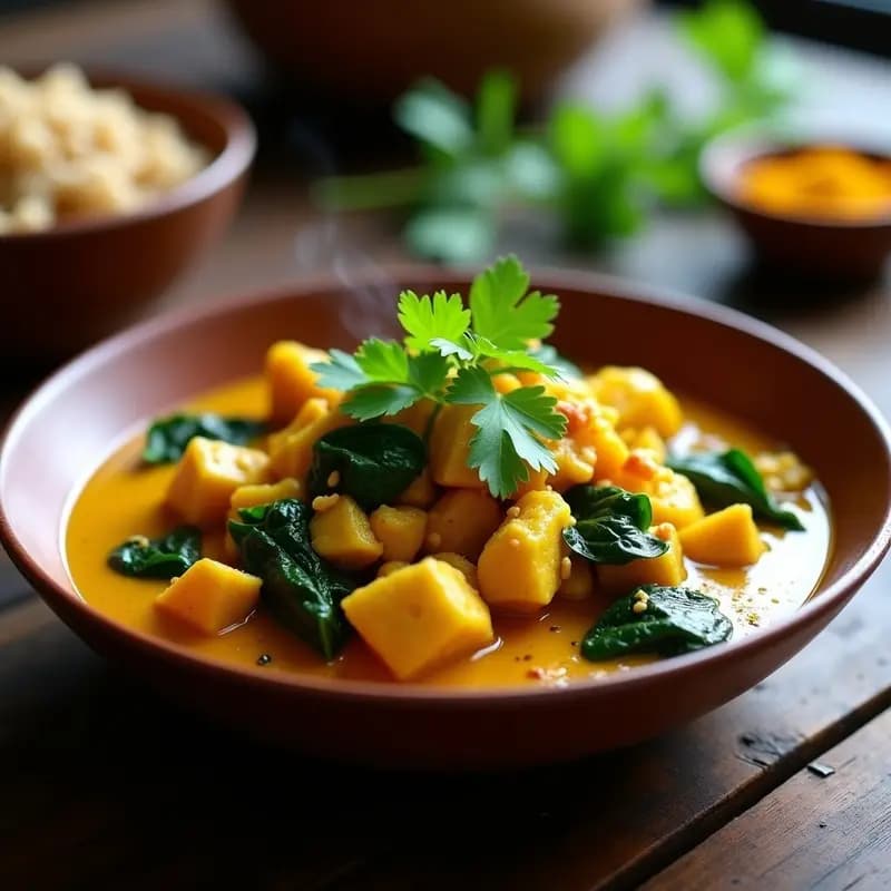 Curry de Jackfruit y Espinacas: Receta India Vegana Alta en Hierro en 25 Minutos